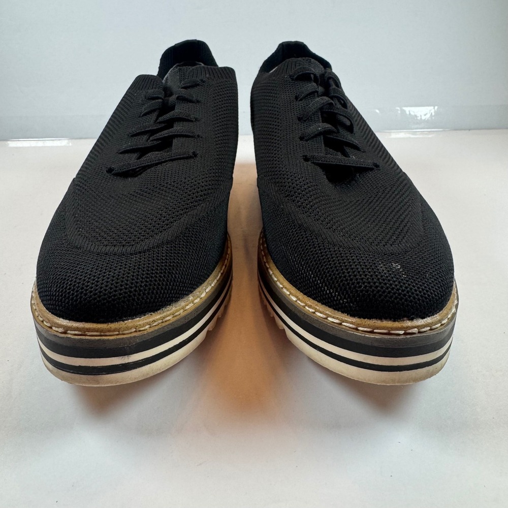 Kelly & Katie Ada Black Knit Platform Sneakers Womens Size 10M Slip on Shoes - Picture 2 of 9